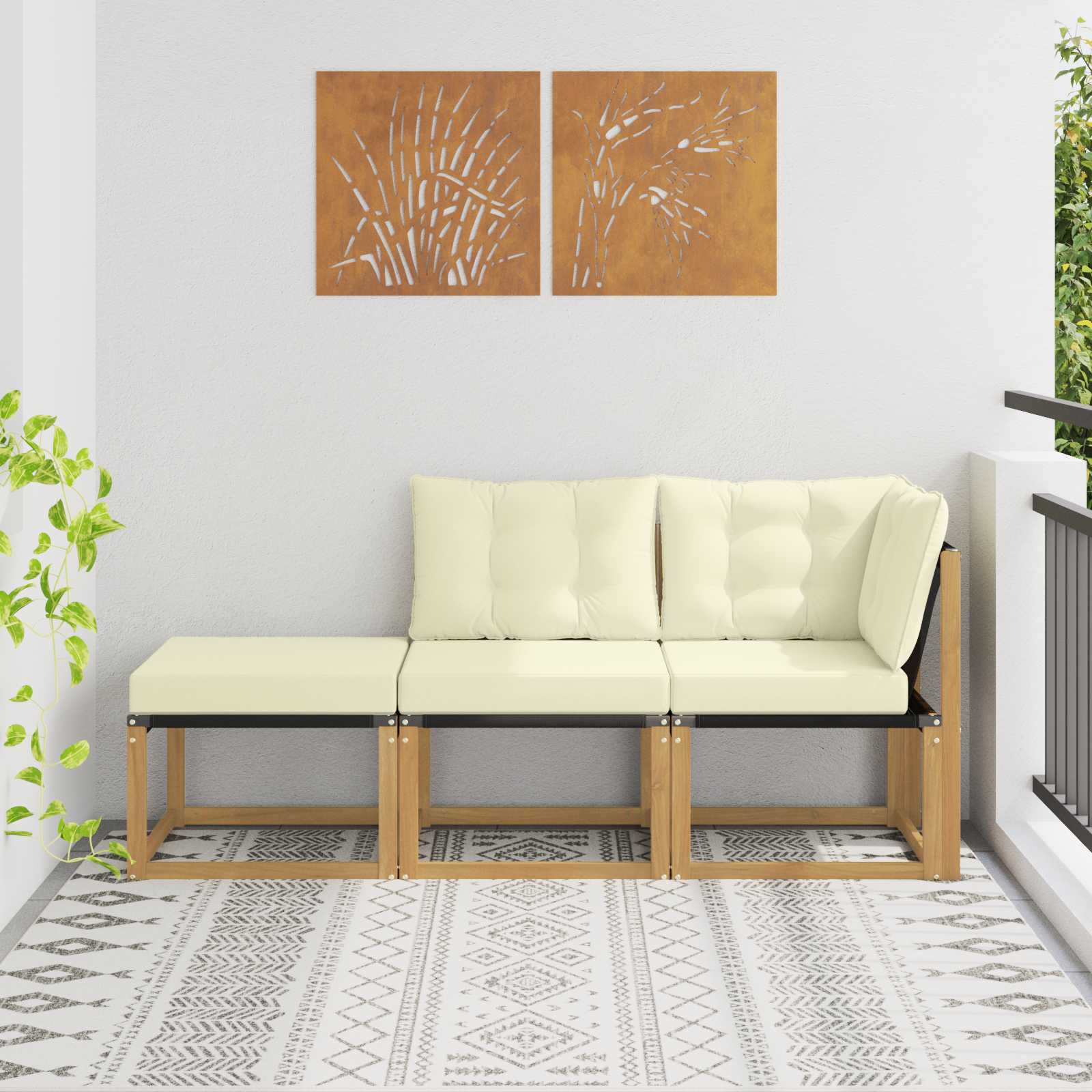 3 Stk. Sectional Sofa Einheiten Weiß