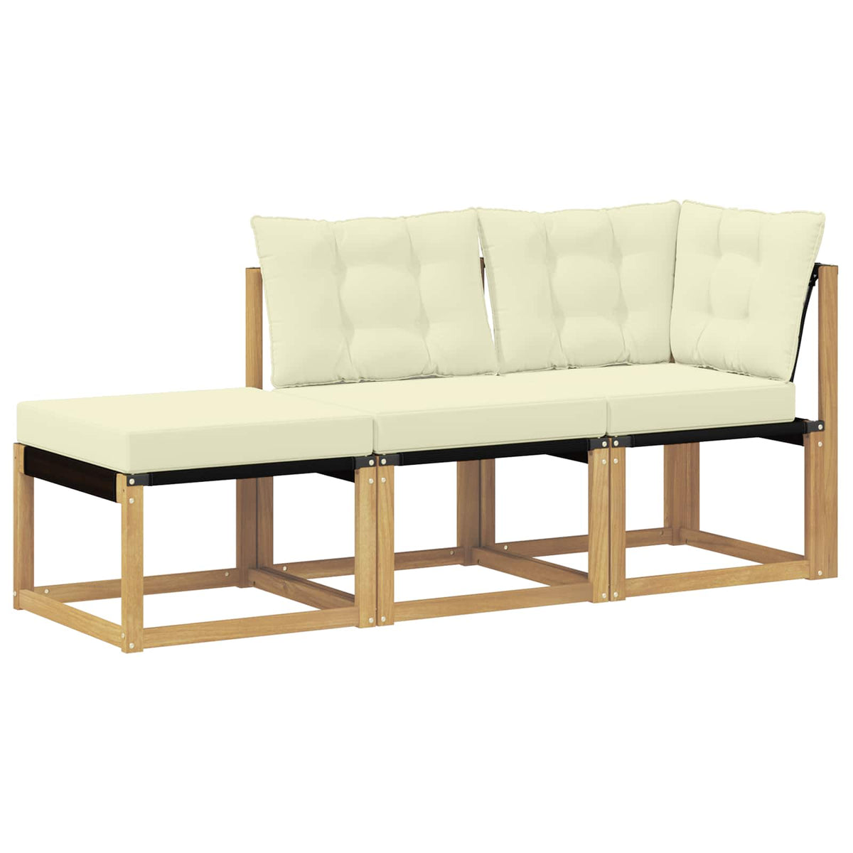 3 Stk. Sectional Sofa Einheiten Weiß