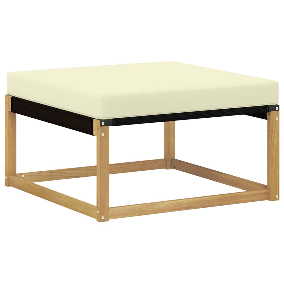 Outdoor-Fußhocker Massivholz Akazie Weiß