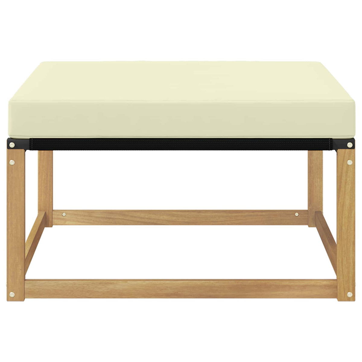 Outdoor-Fußhocker Massivholz Akazie Weiß