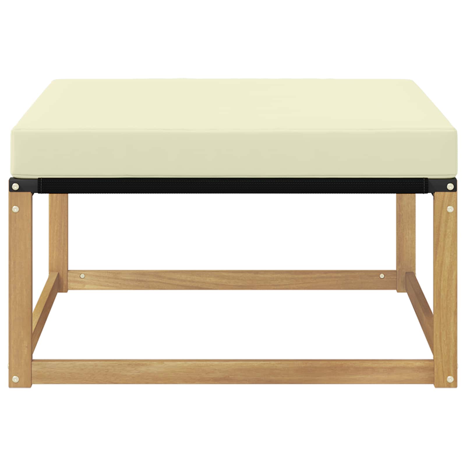 Outdoor-Fußhocker Massivholz Akazie Weiß