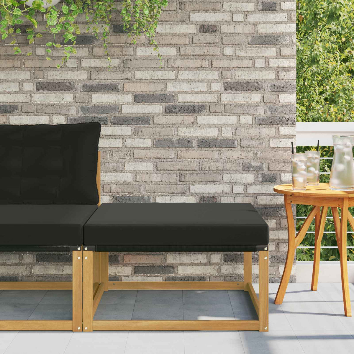 Outdoor-Fußhocker Massivholz Akazie Weiß