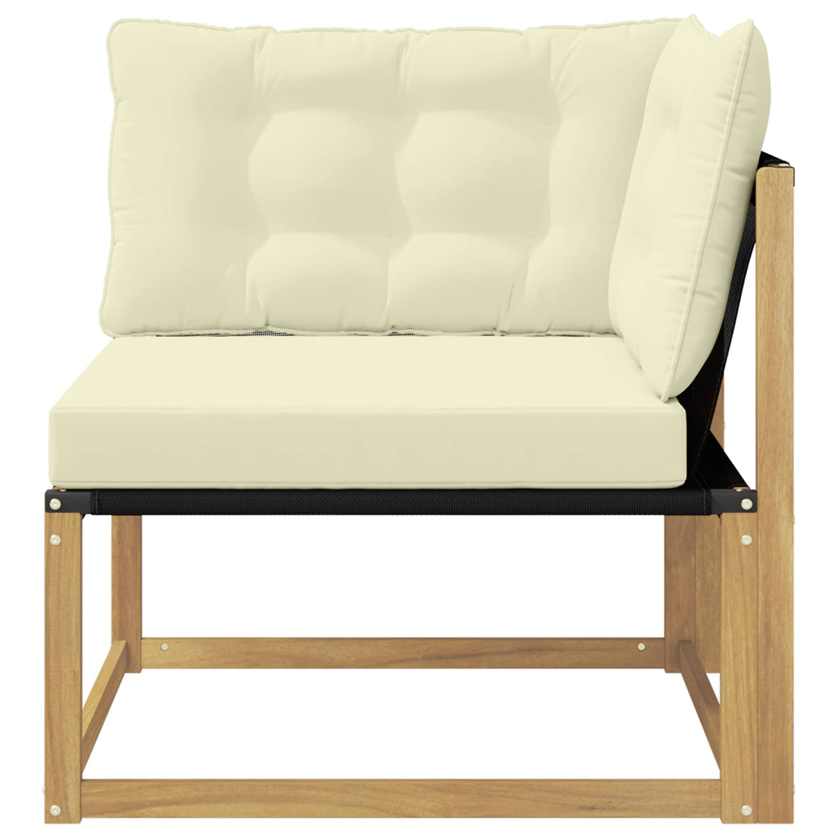 Outdoor Ecksofa Massivholz Akazie Weiß