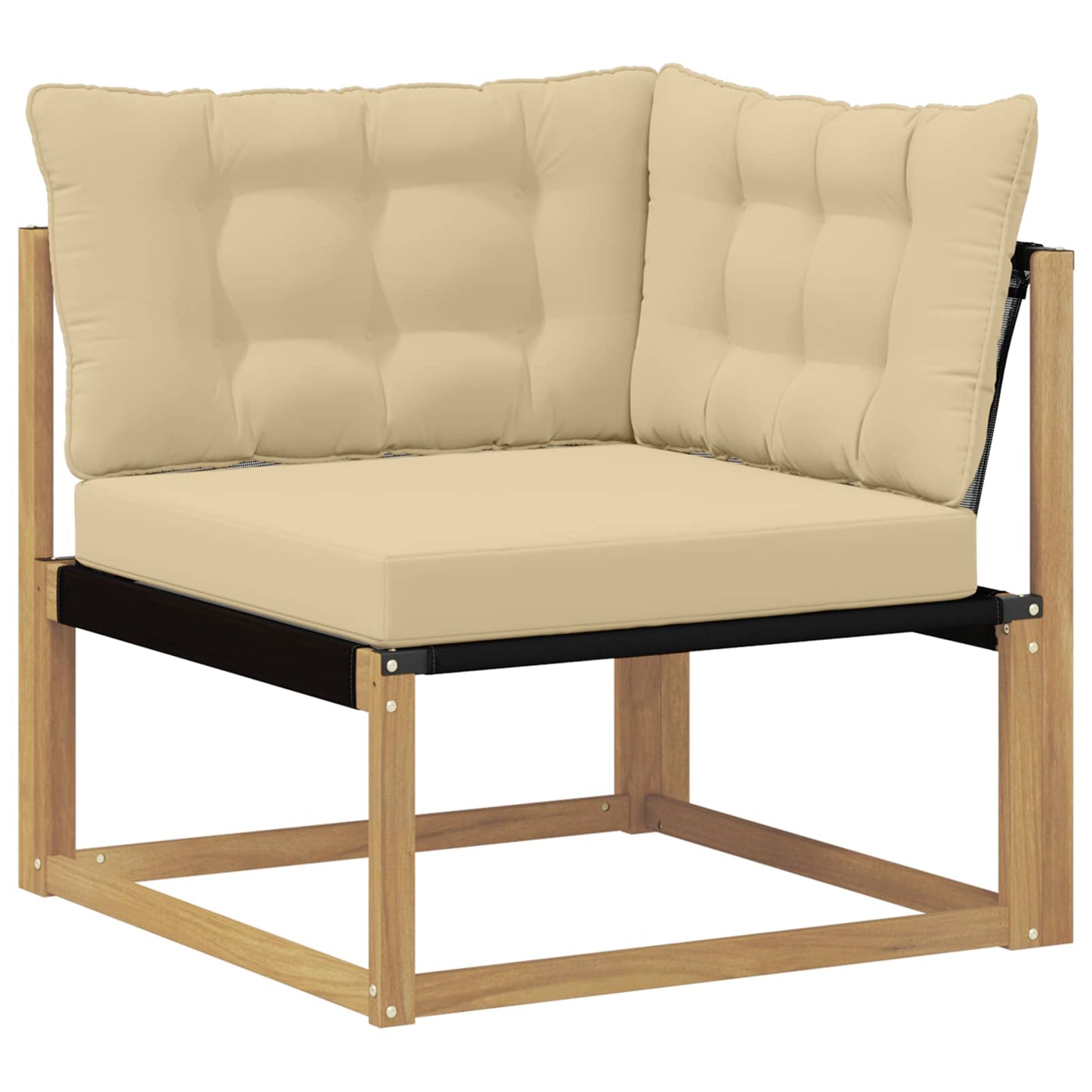 Outdoor Ecksofa Massivholz Akazie Weiß