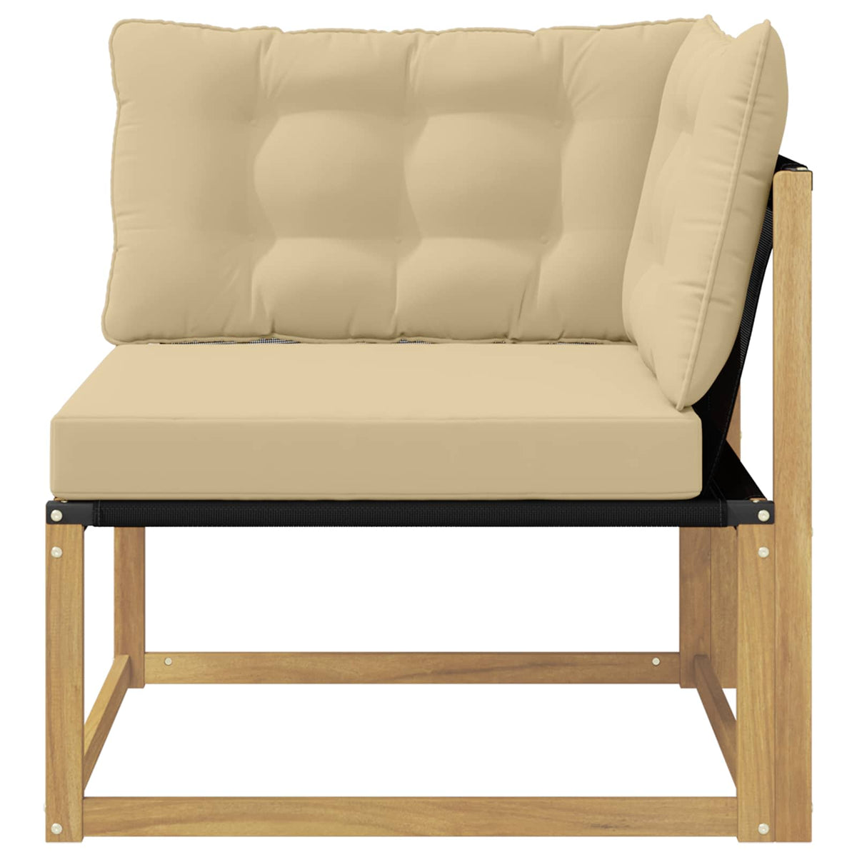 Outdoor Ecksofa Massivholz Akazie Weiß
