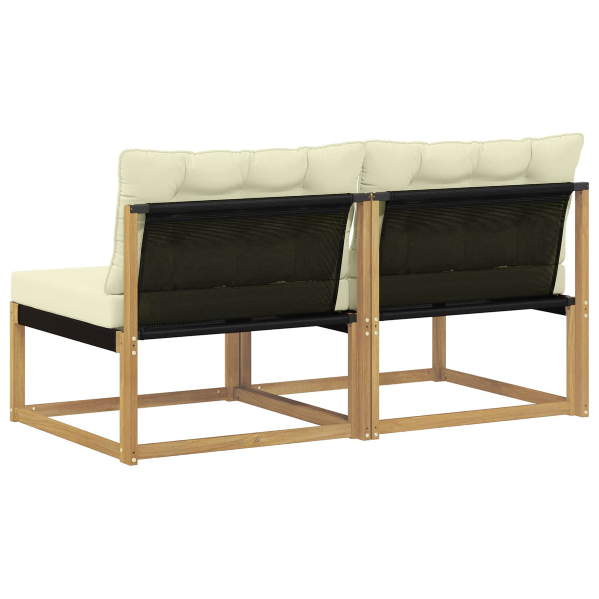 Outdoor Mittelsofa Massivholz Akazie Weiß