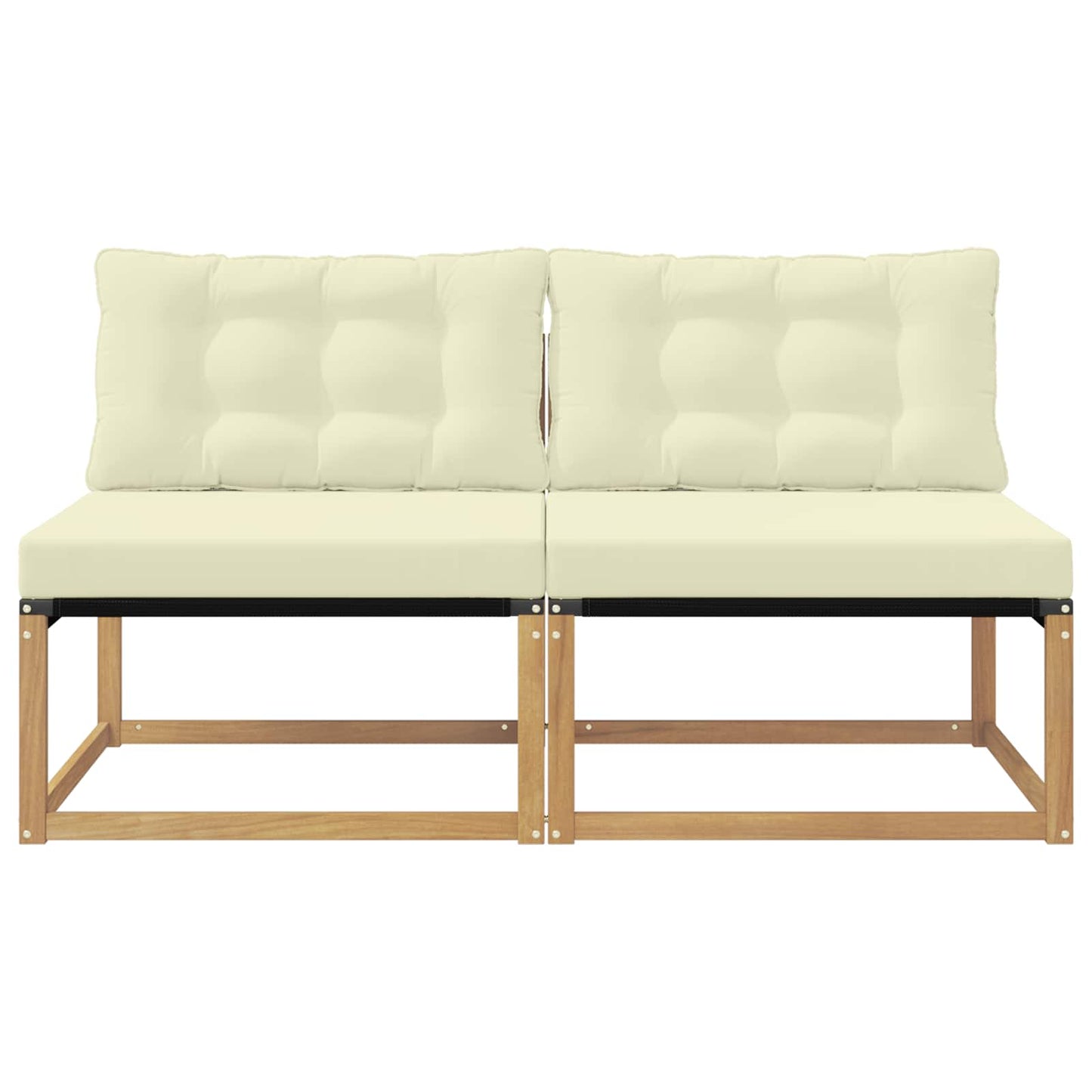 Outdoor Mittelsofa Massivholz Akazie Weiß