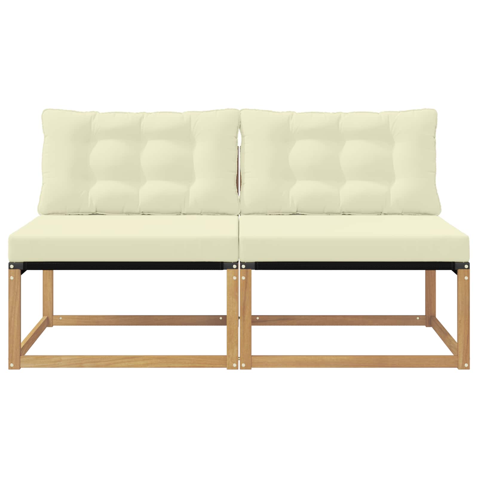Outdoor Mittelsofa Massivholz Akazie Weiß