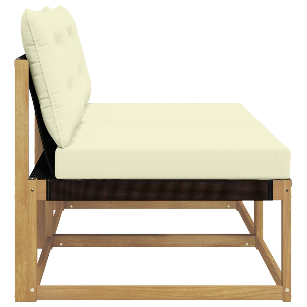 Outdoor Mittelsofa Massivholz Akazie Weiß