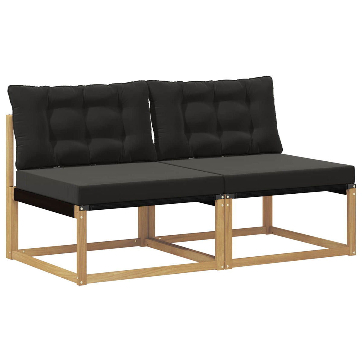 Outdoor Mittelsofa Massivholz Akazie Weiß