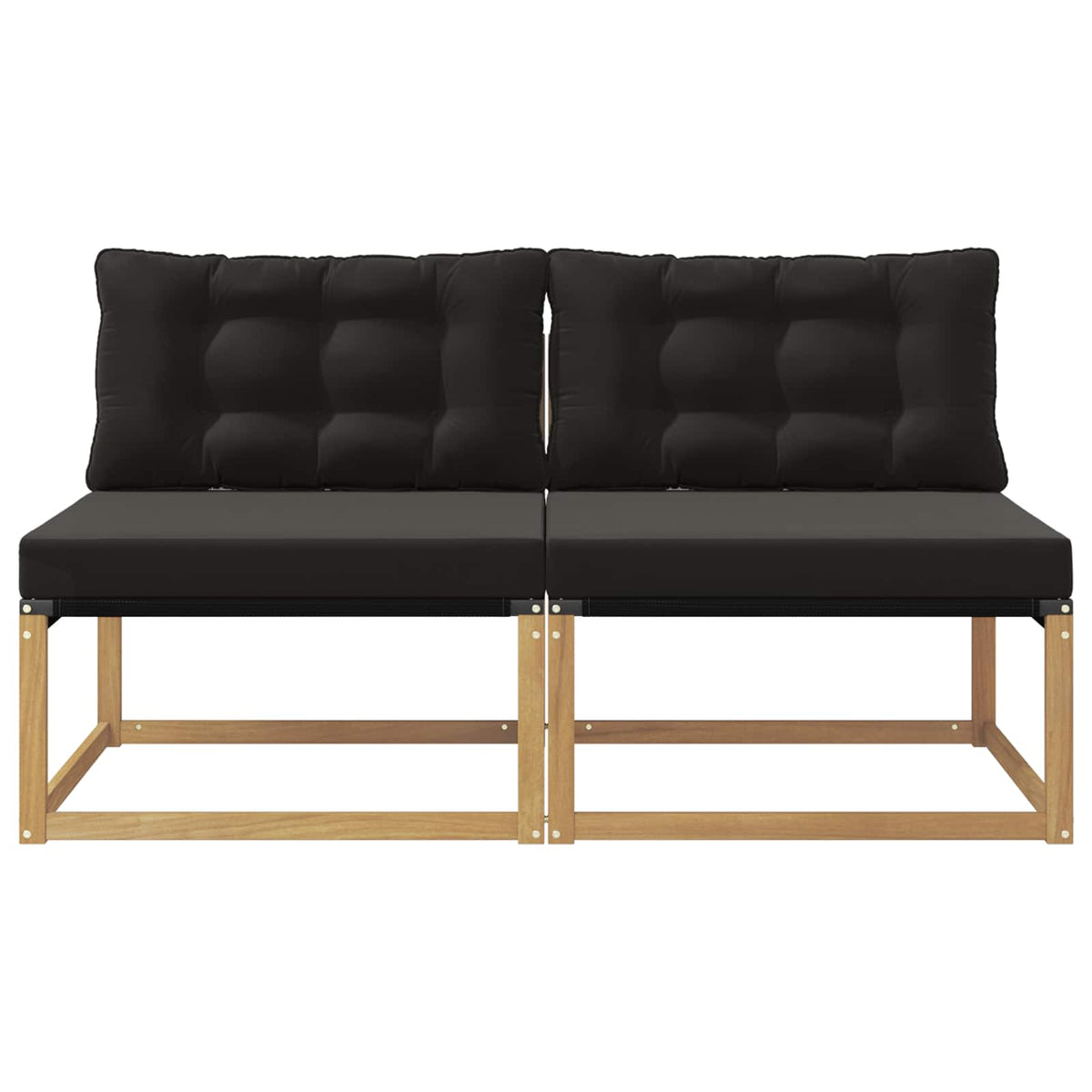 Outdoor Mittelsofa Massivholz Akazie Weiß