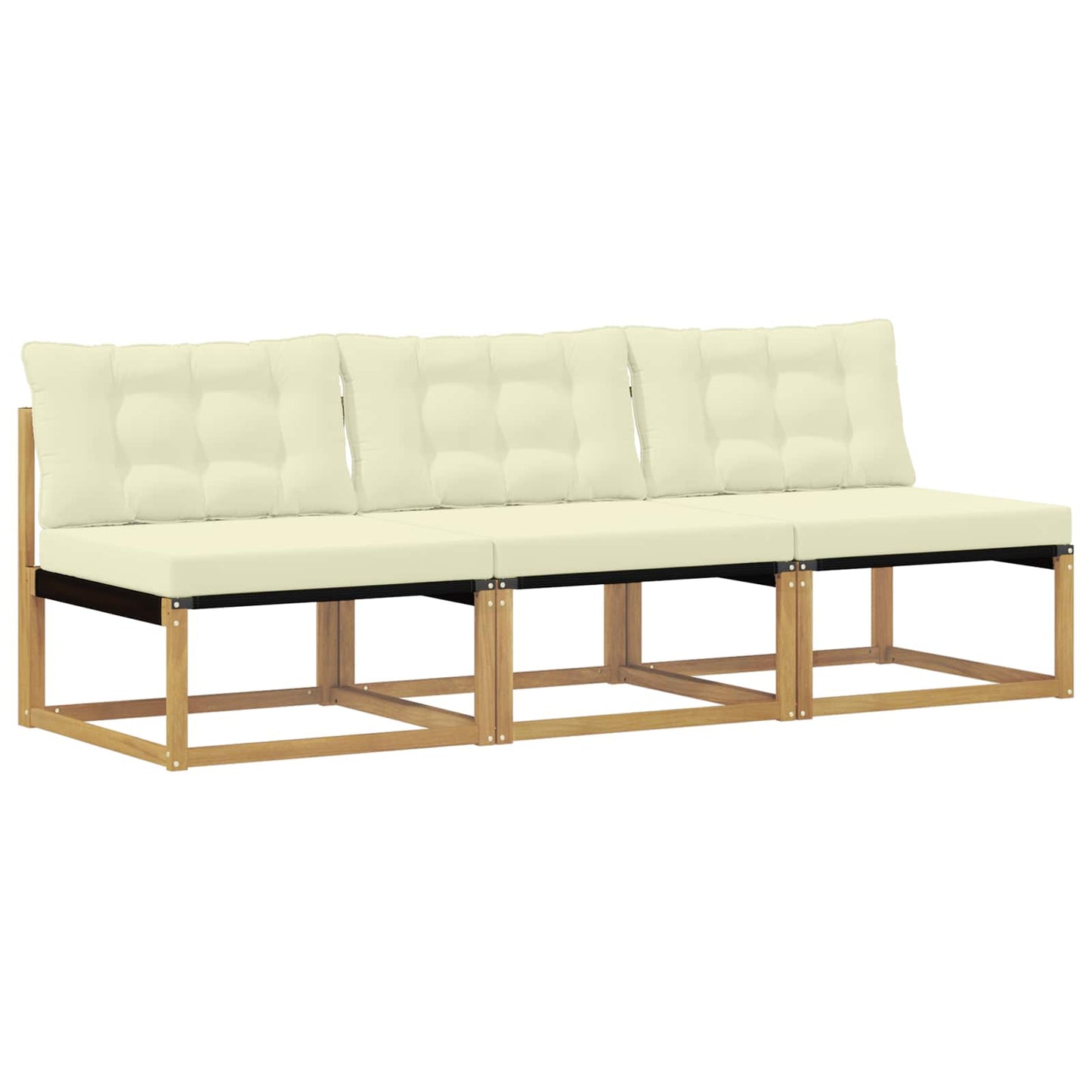 Outdoor Mittelsofa Massivholz Akazie Weiß