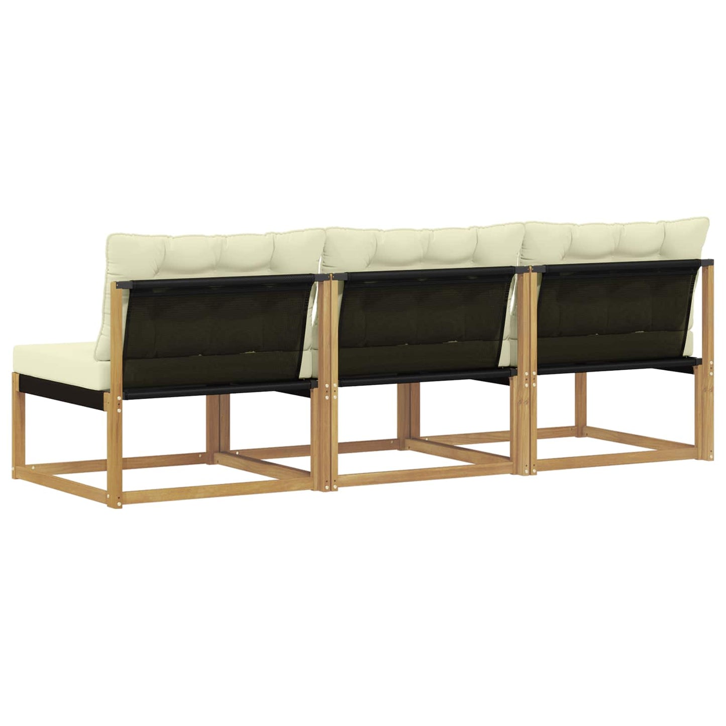Outdoor Mittelsofa Massivholz Akazie Weiß