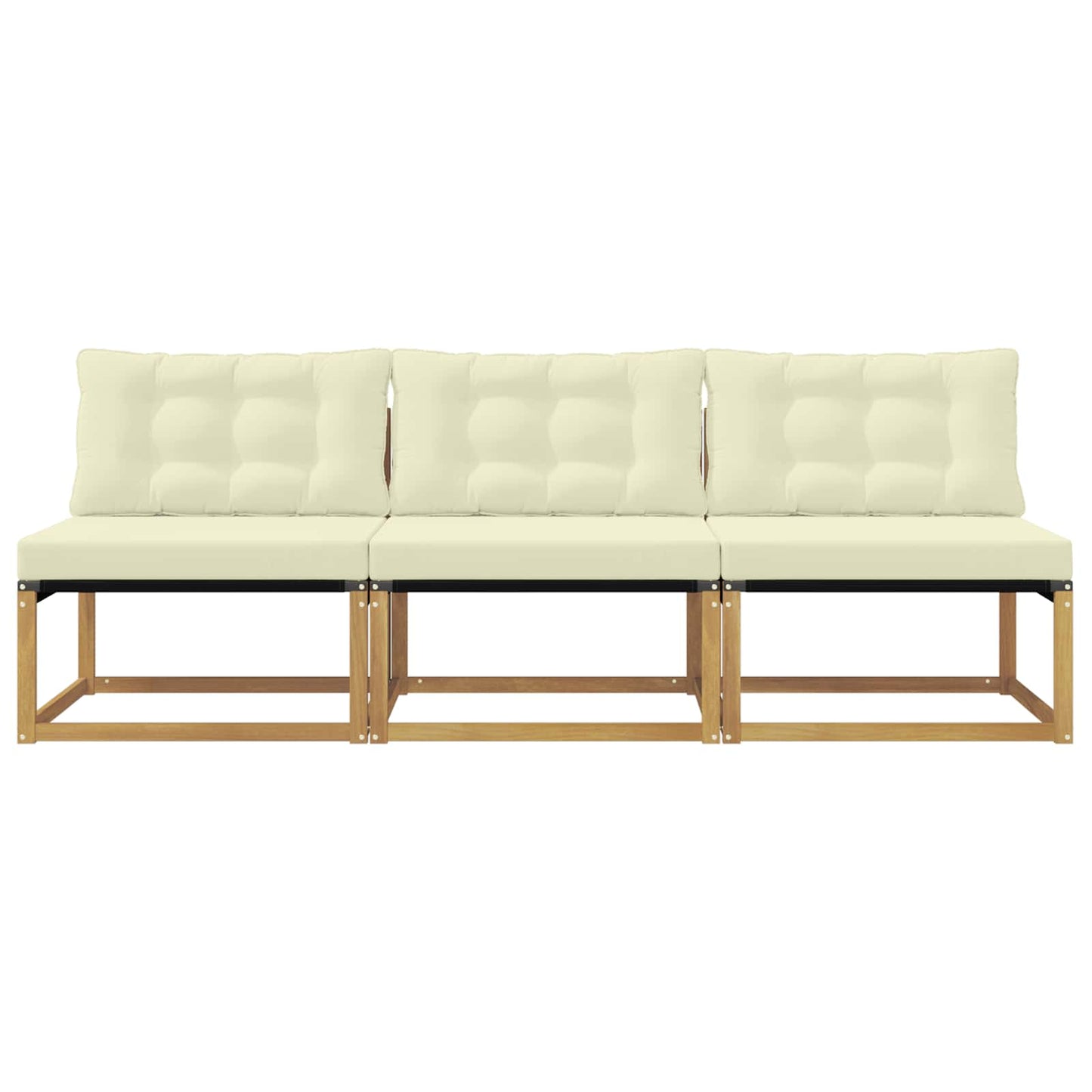 Outdoor Mittelsofa Massivholz Akazie Weiß