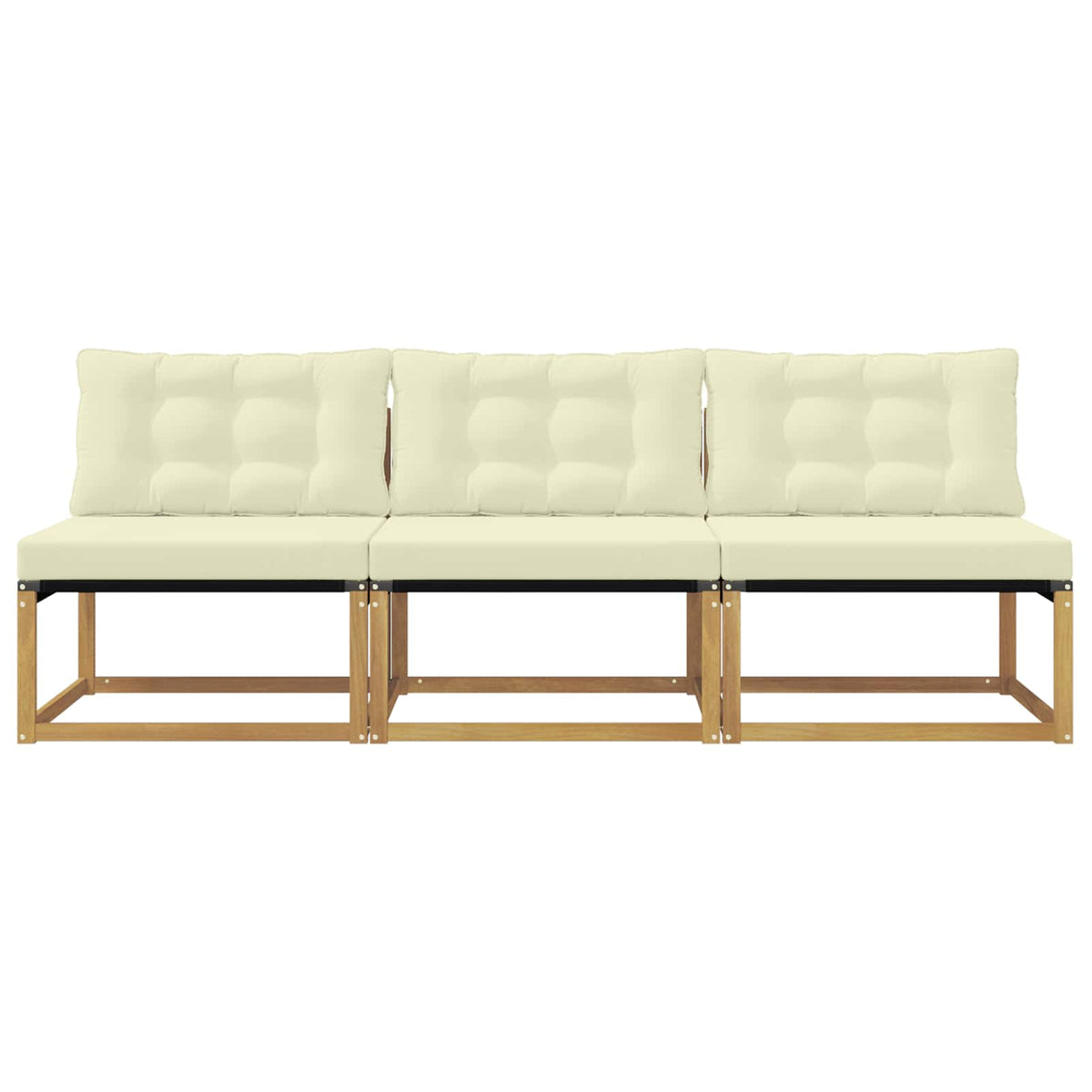 Outdoor Mittelsofa Massivholz Akazie Weiß