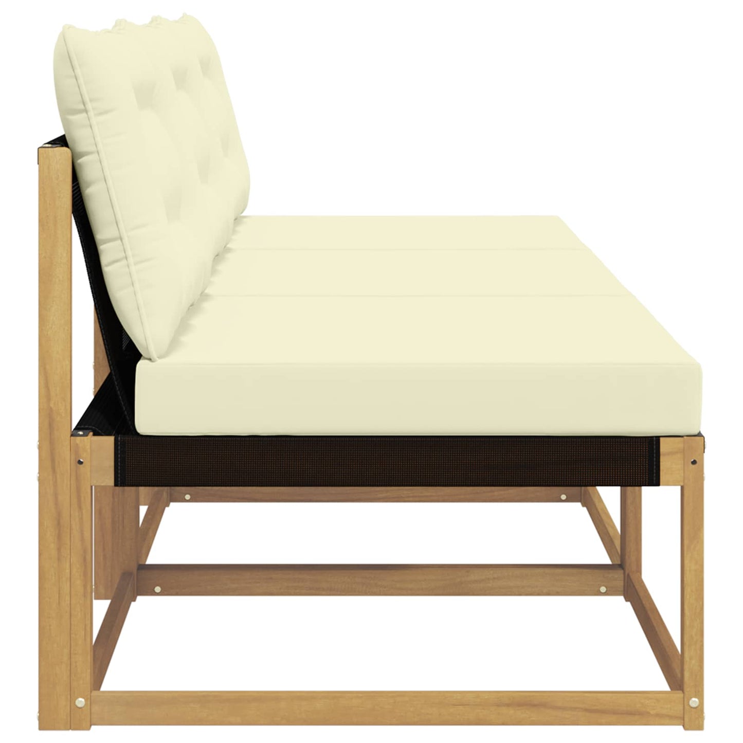 Outdoor Mittelsofa Massivholz Akazie Weiß