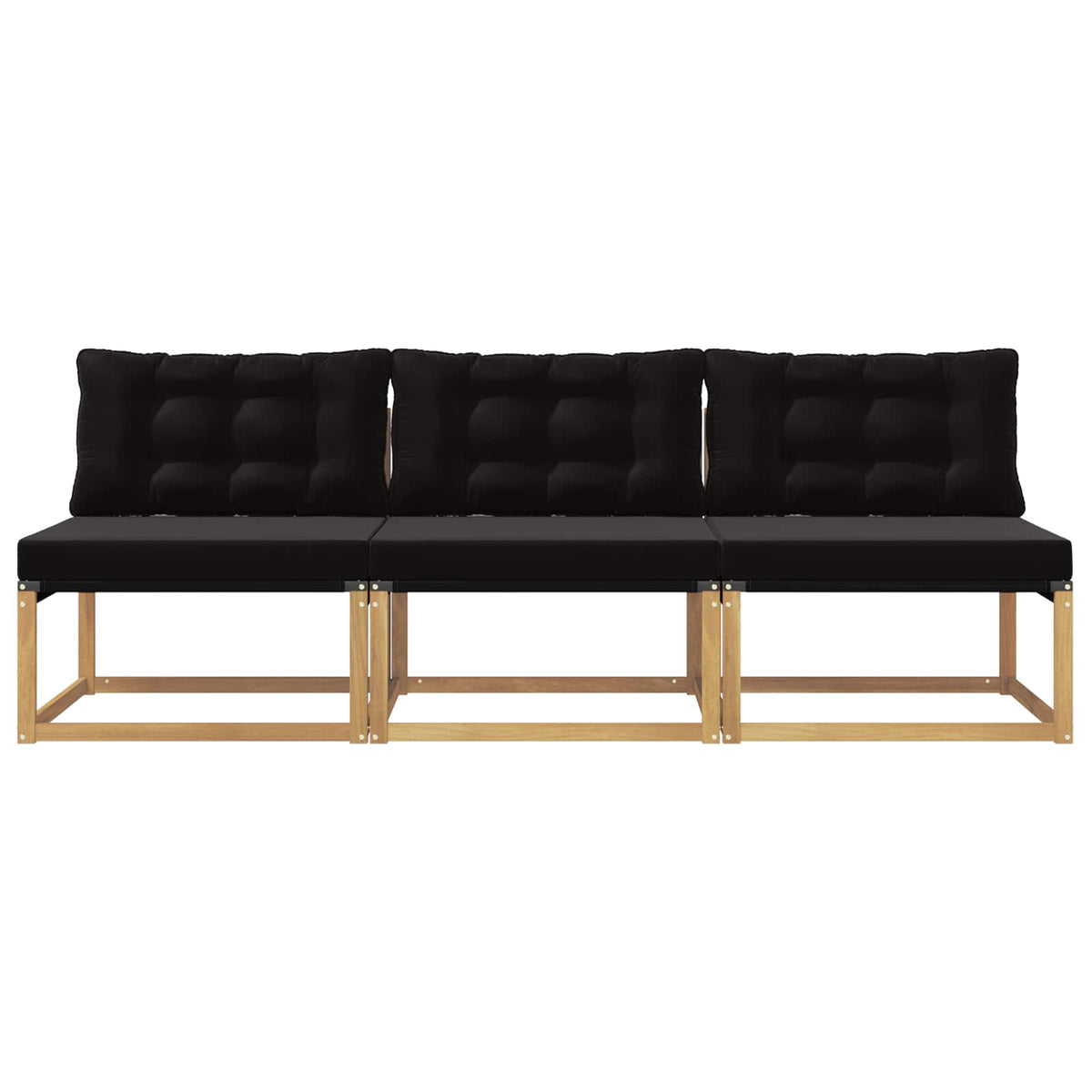 Outdoor Mittelsofa Massivholz Akazie Weiß