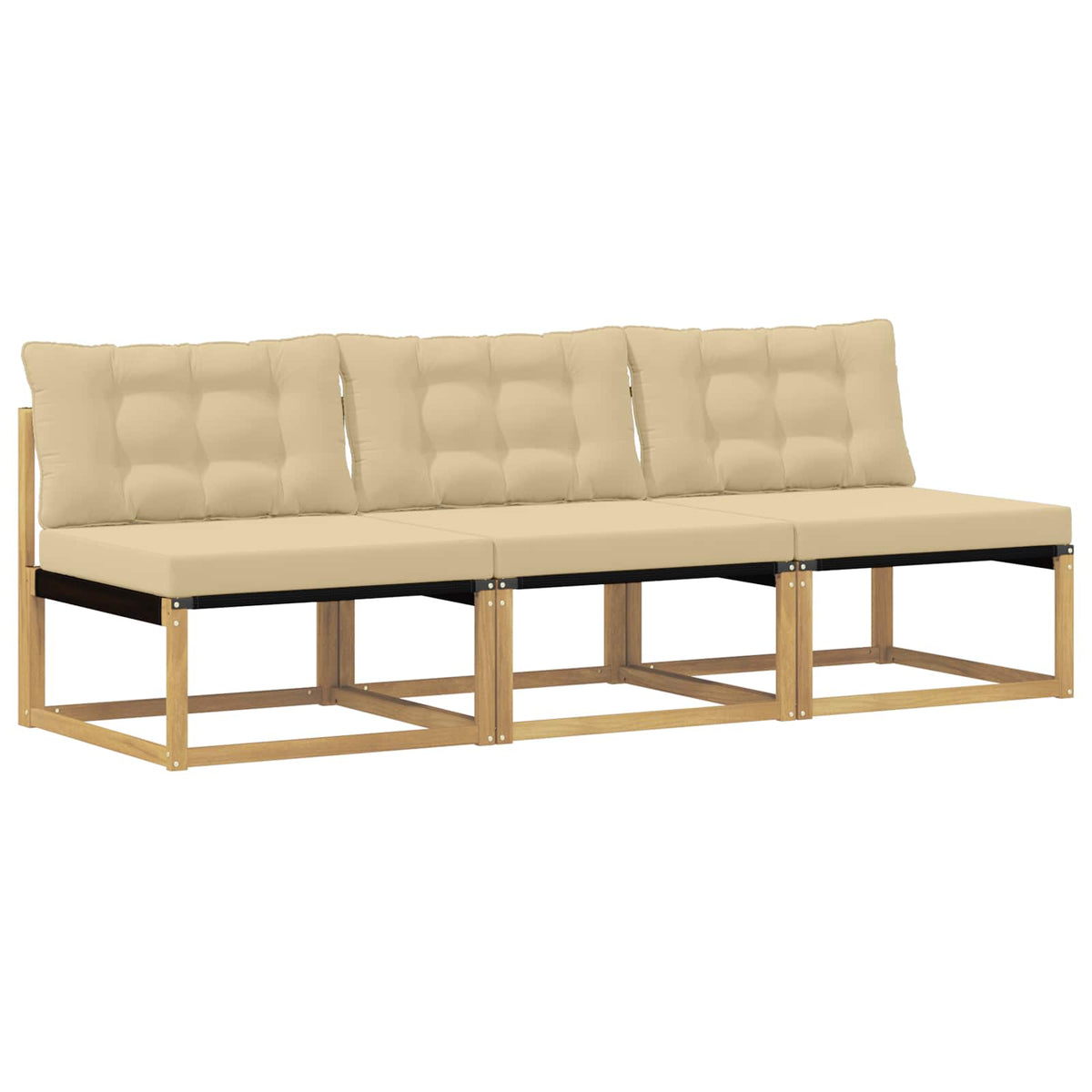 Outdoor Mittelsofa Massivholz Akazie Weiß