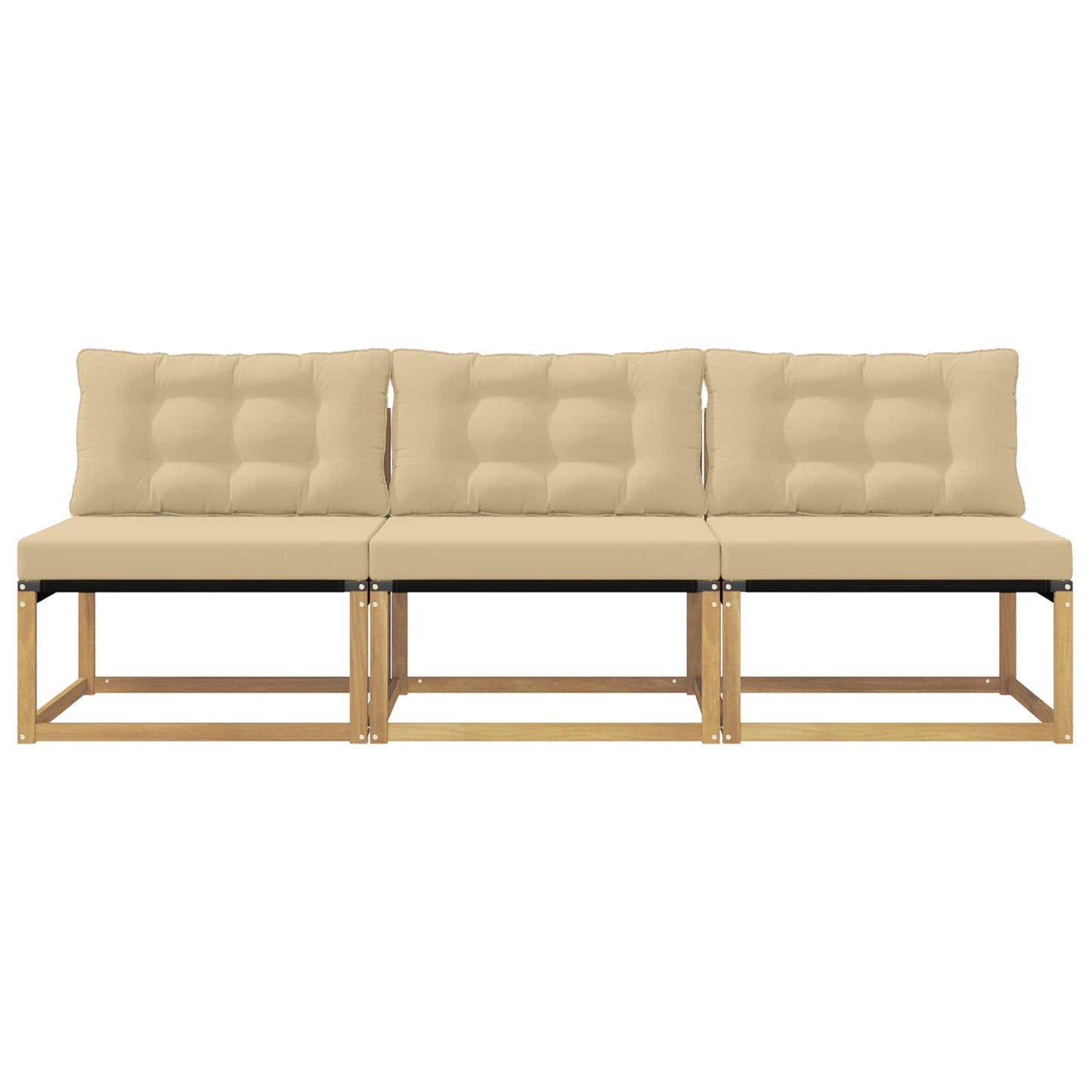 Outdoor Mittelsofa Massivholz Akazie Weiß