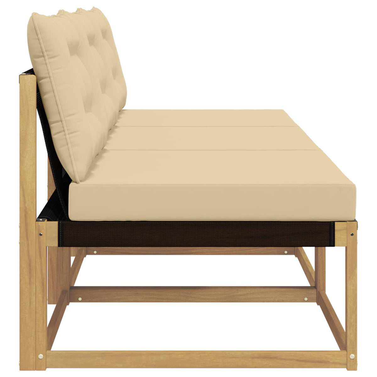 Outdoor Mittelsofa Massivholz Akazie Weiß