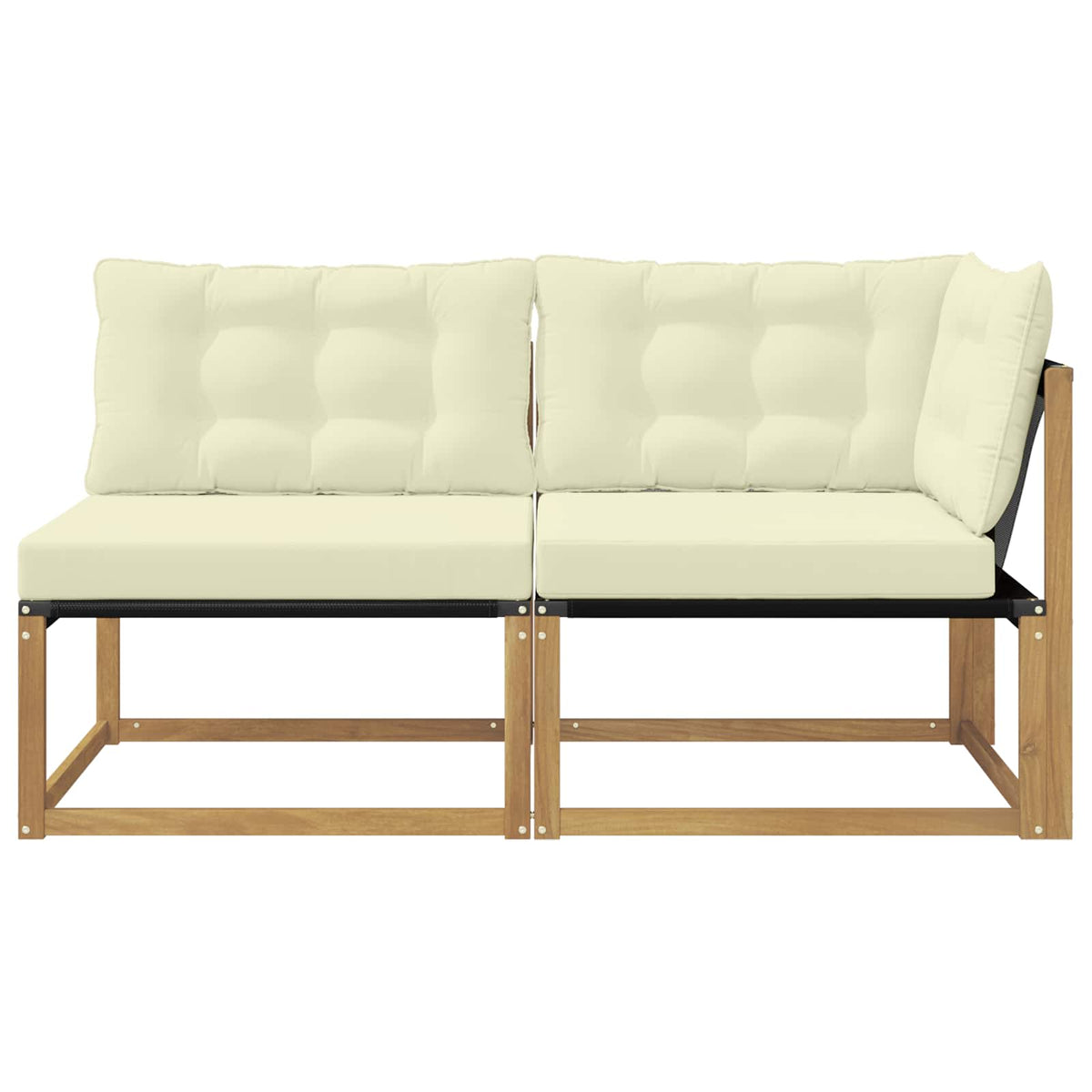 Outdoor-Sofagarnitur Massivholz Akazie Weiß