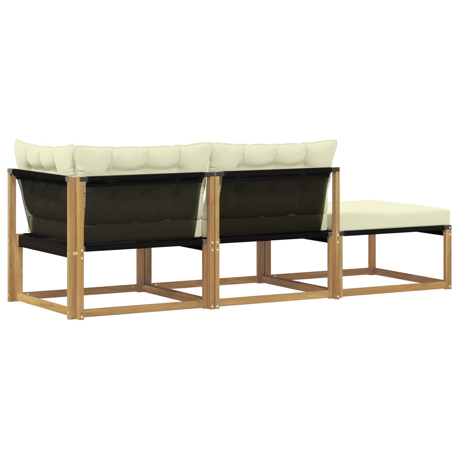Outdoor-Sofagarnitur Massivholz Akazie Weiß