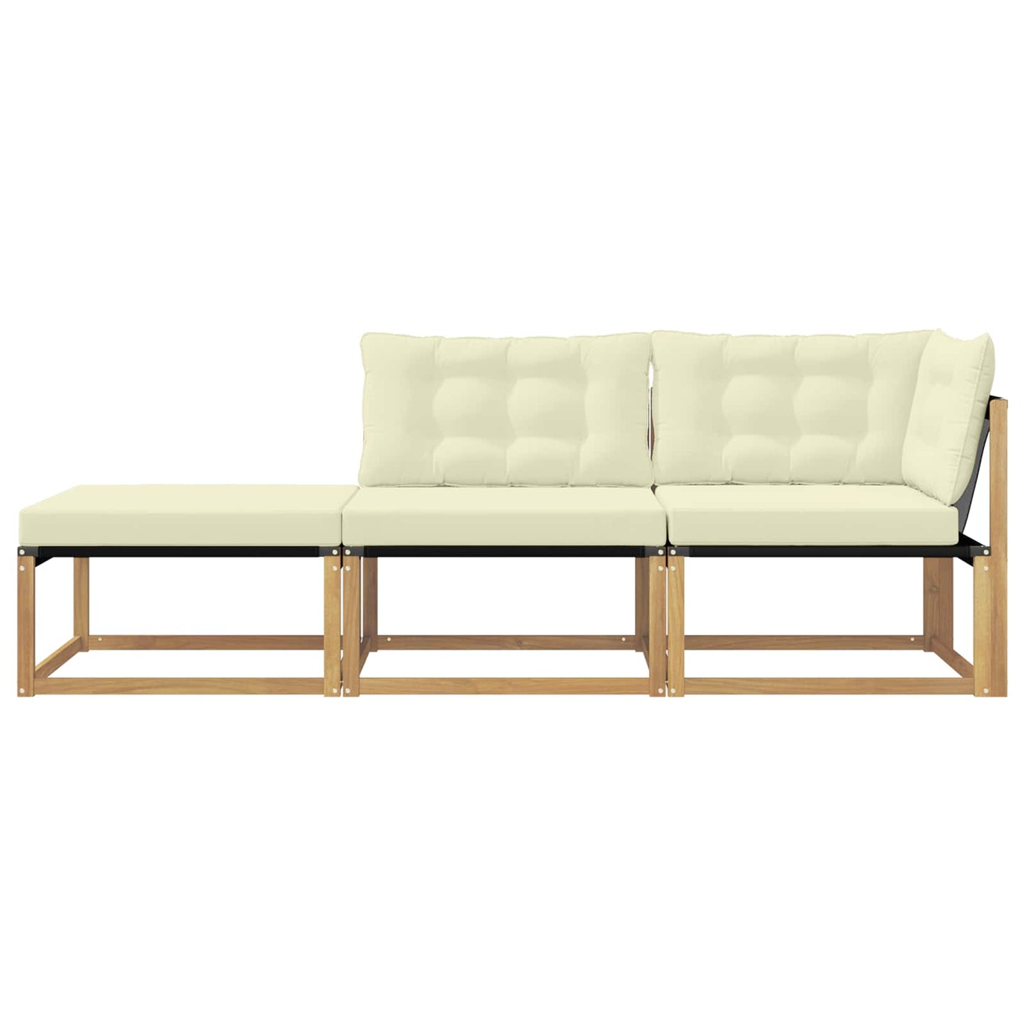 Outdoor-Sofagarnitur Massivholz Akazie Weiß