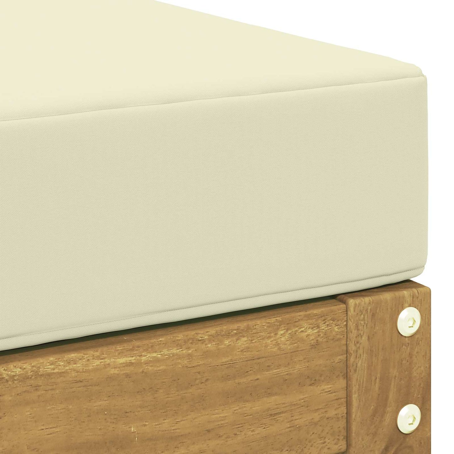 Outdoor Hocker Bank Massivholz Akazie Weiß
