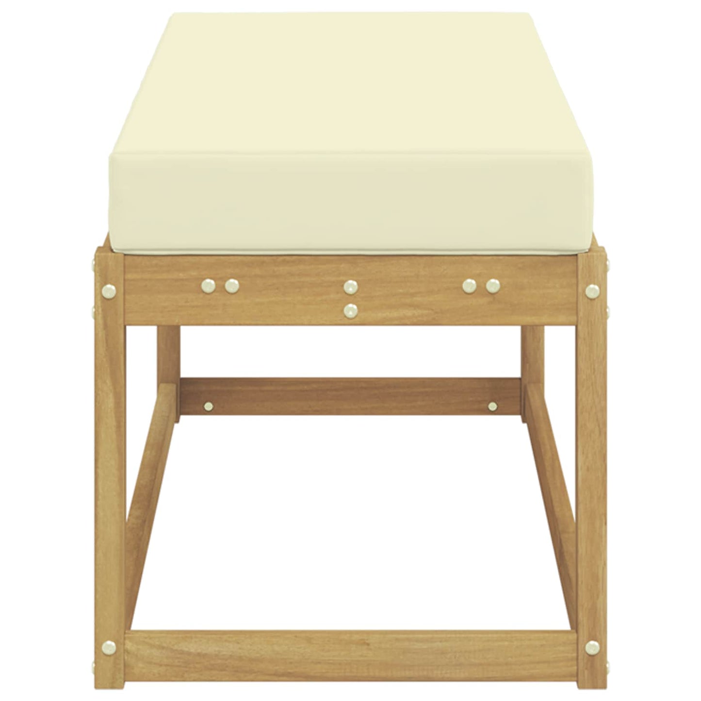 Outdoor Hocker Bank Massivholz Akazie Weiß