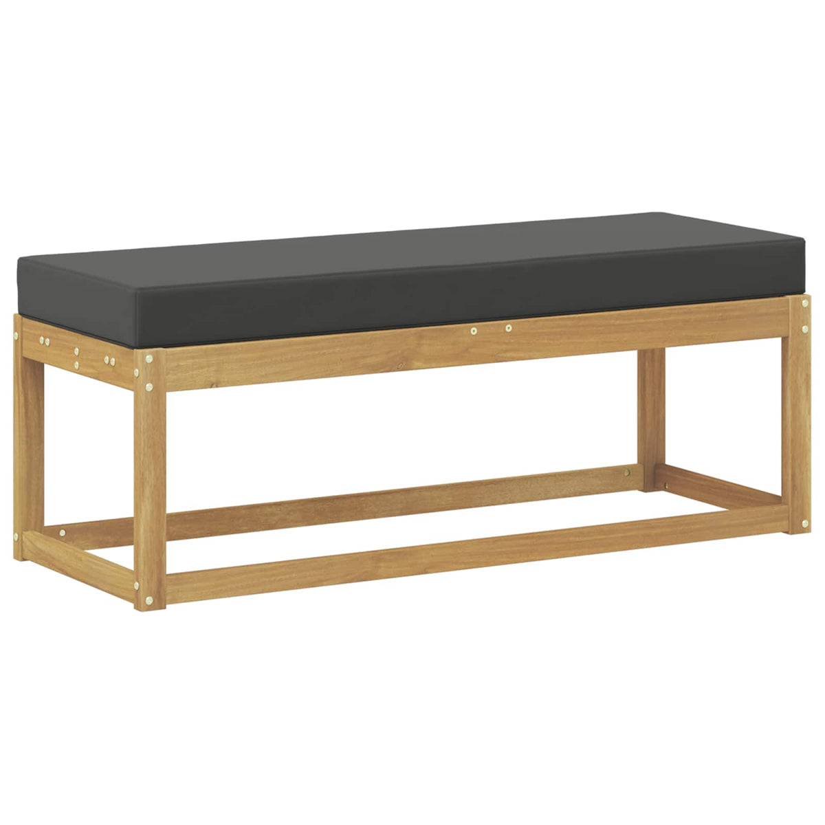Outdoor Hocker Bank Massivholz Akazie Weiß