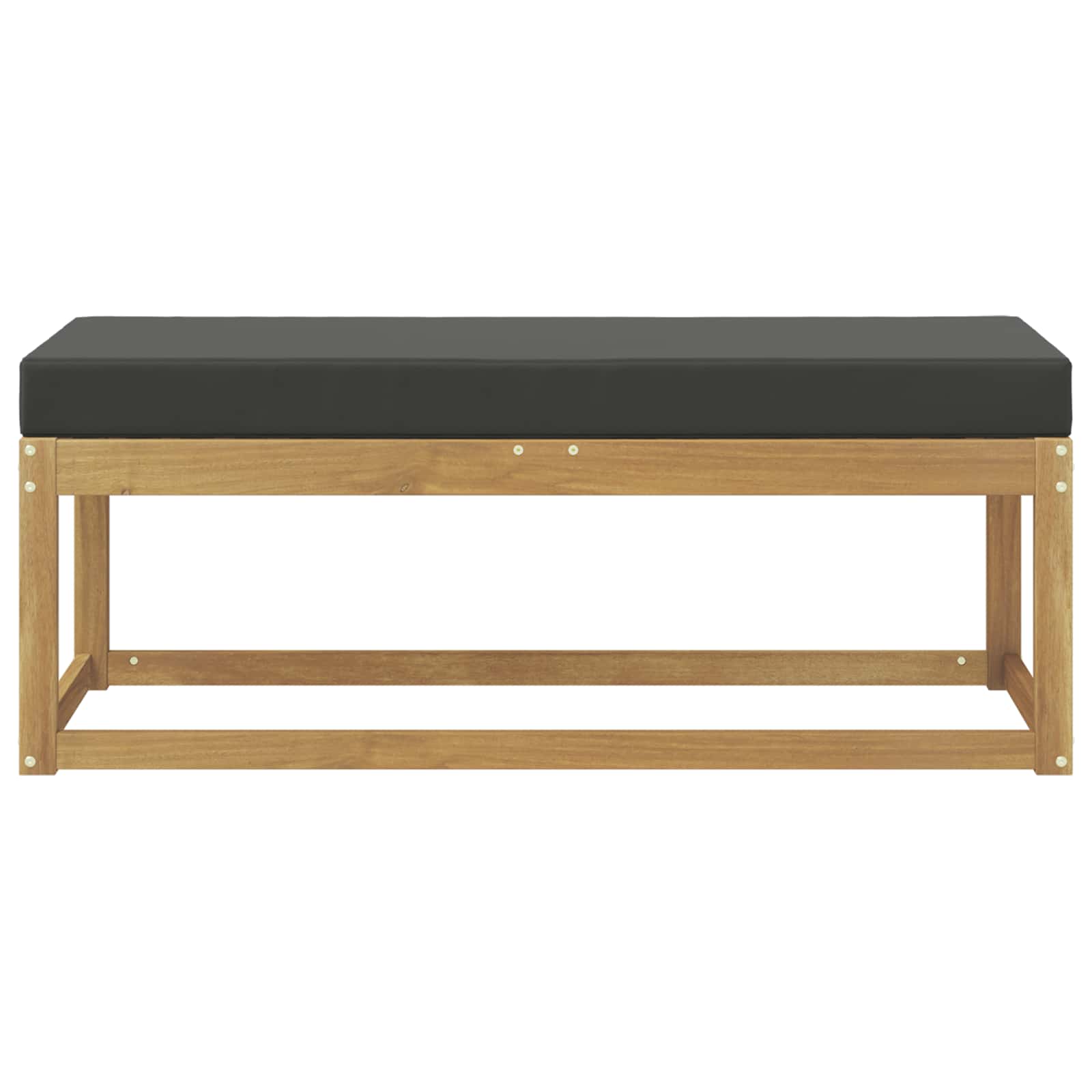 Outdoor Hocker Bank Massivholz Akazie Weiß