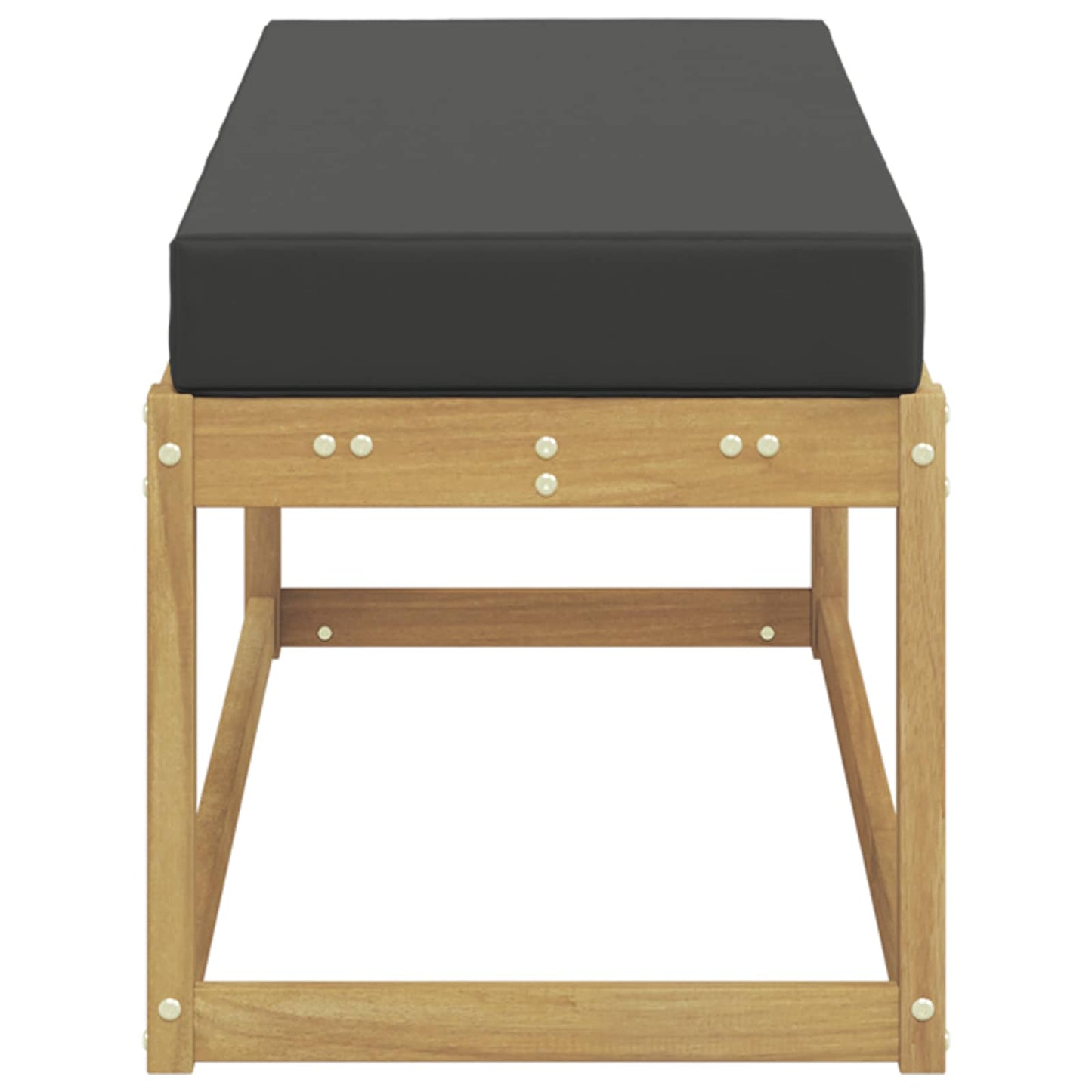 Outdoor Hocker Bank Massivholz Akazie Weiß