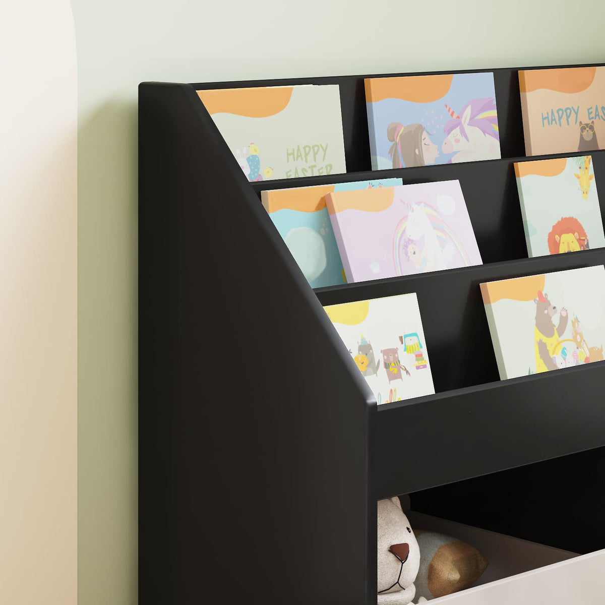 Kinderregal Schwarz 72,5 x 29,5 x 69 cm Holzwerkstoff