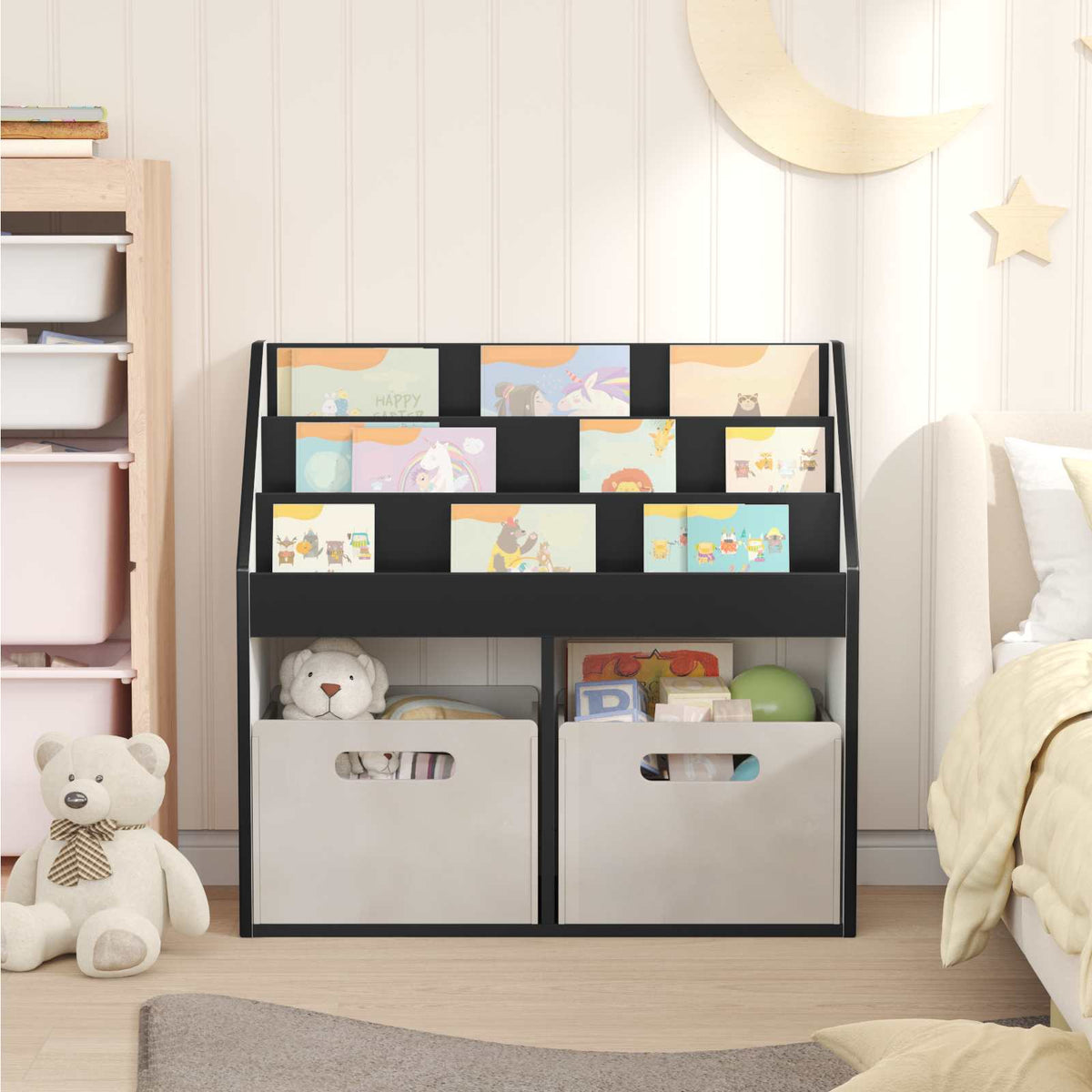 Kinderregal Schwarz 72,5 x 29,5 x 69 cm Holzwerkstoff