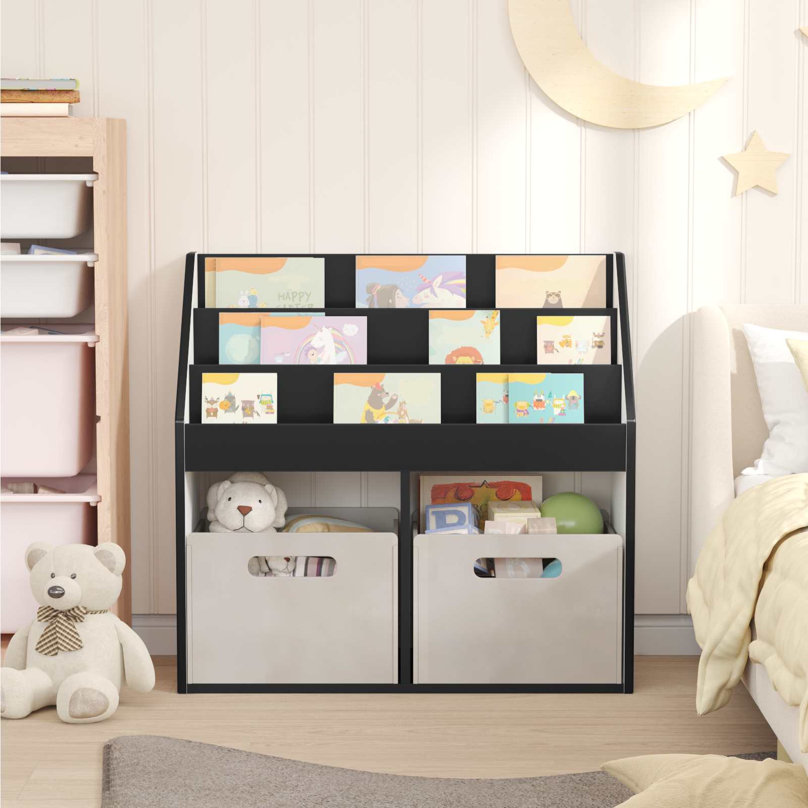 Kinderregal Schwarz 72,5 x 29,5 x 69 cm Holzwerkstoff