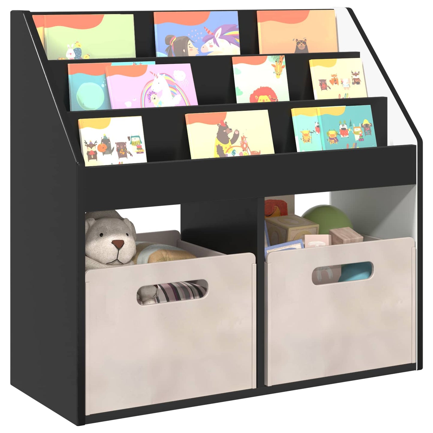 Kinderregal Schwarz 72,5 x 29,5 x 69 cm Holzwerkstoff