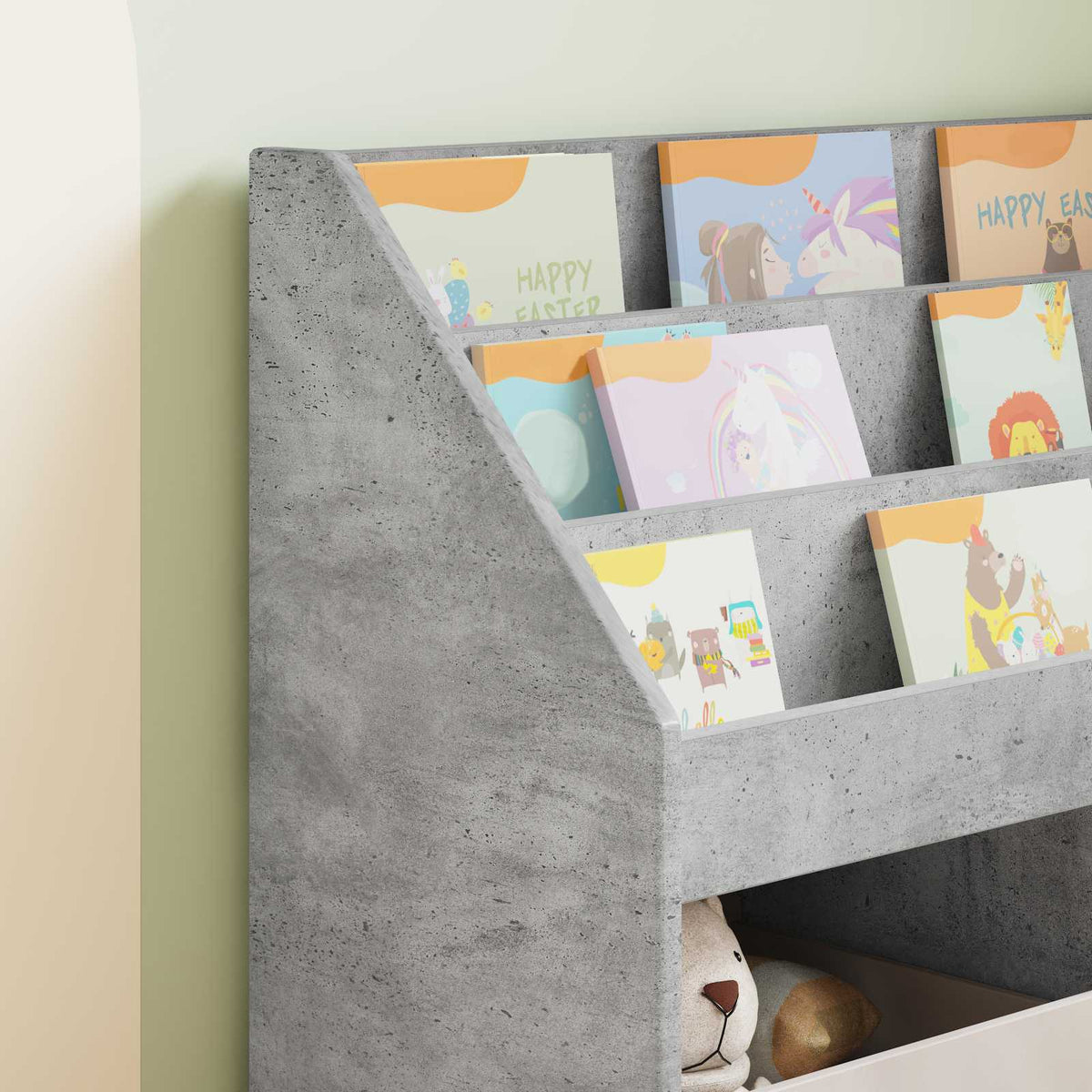 Kinderregal Beton Grau 72,5 x 29,5 x 69 cm Holzwerkstoff