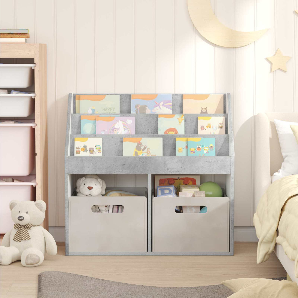 Kinderregal Beton Grau 72,5 x 29,5 x 69 cm Holzwerkstoff