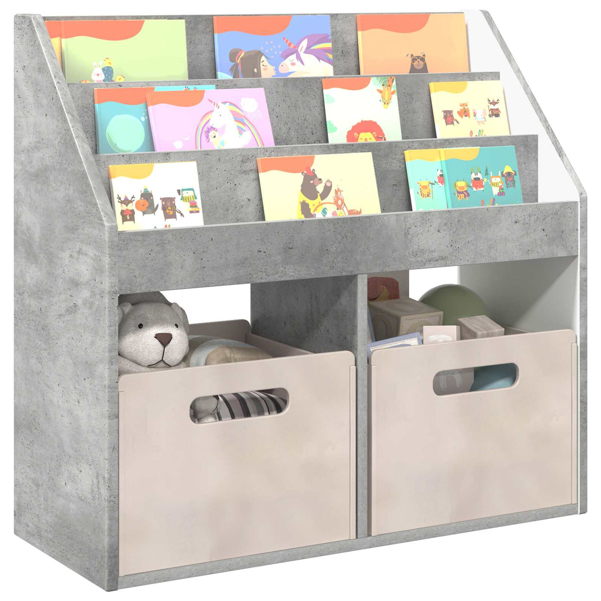 Kinderregal Beton Grau 72,5 x 29,5 x 69 cm Holzwerkstoff