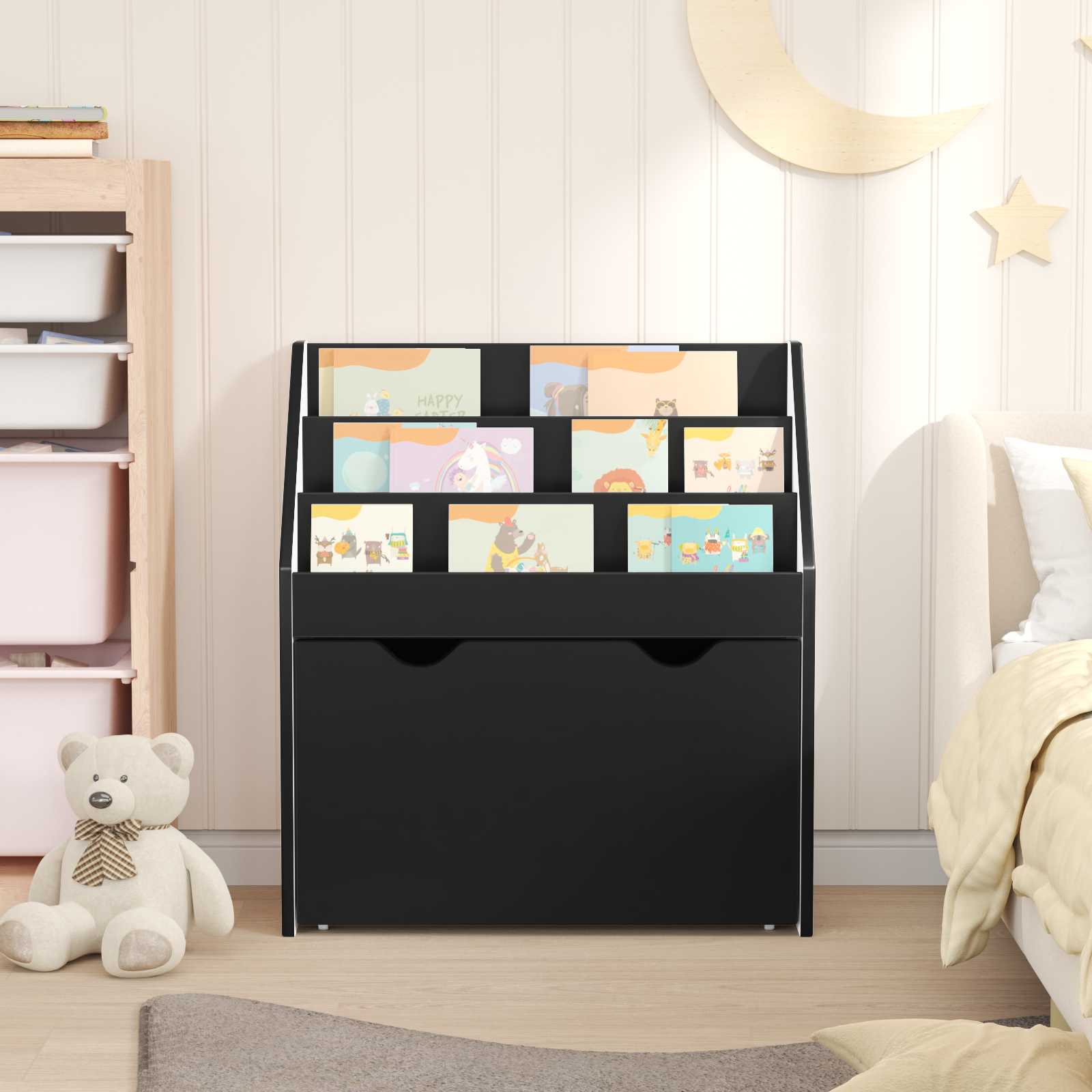 Kinderregal Schwarz 60 x 29,5 x 69 cm Holzwerkstoff