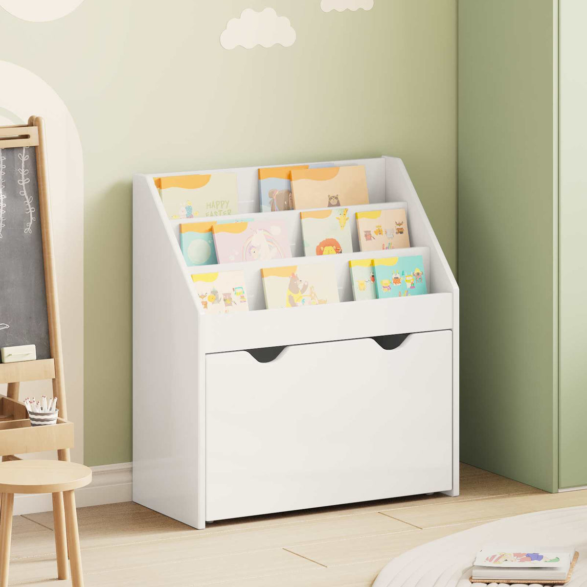Kinderregal Hochglanz Weiß 60 x 29,5 x 69 cm Holzwerkstoff