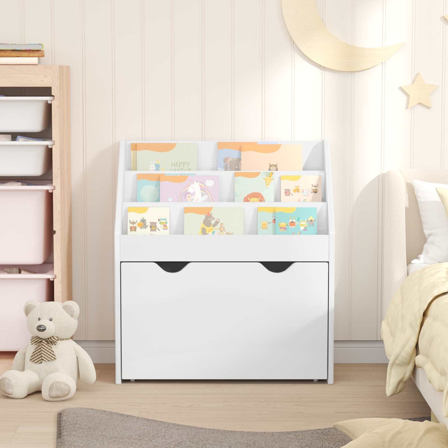 Kinderregal Hochglanz Weiß 60 x 29,5 x 69 cm Holzwerkstoff