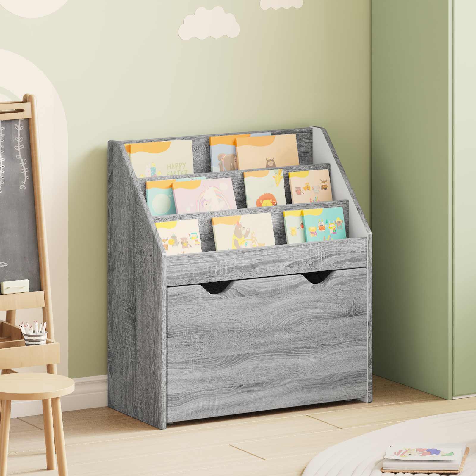 Kinderregal Sonoma-Grau 60 x 29,5 x 69 cm Holzwerkstoff