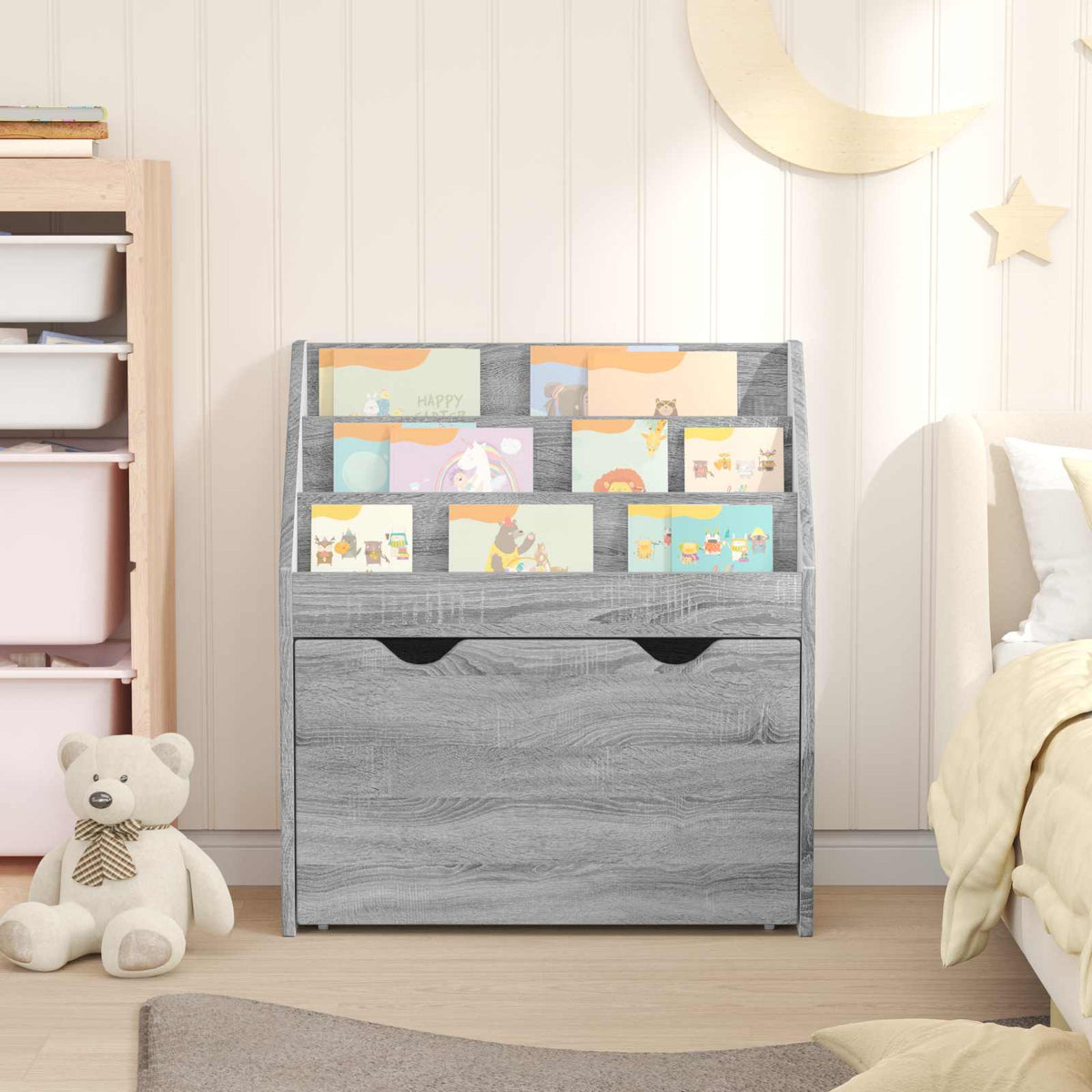 Kinderregal Sonoma-Grau 60 x 29,5 x 69 cm Holzwerkstoff