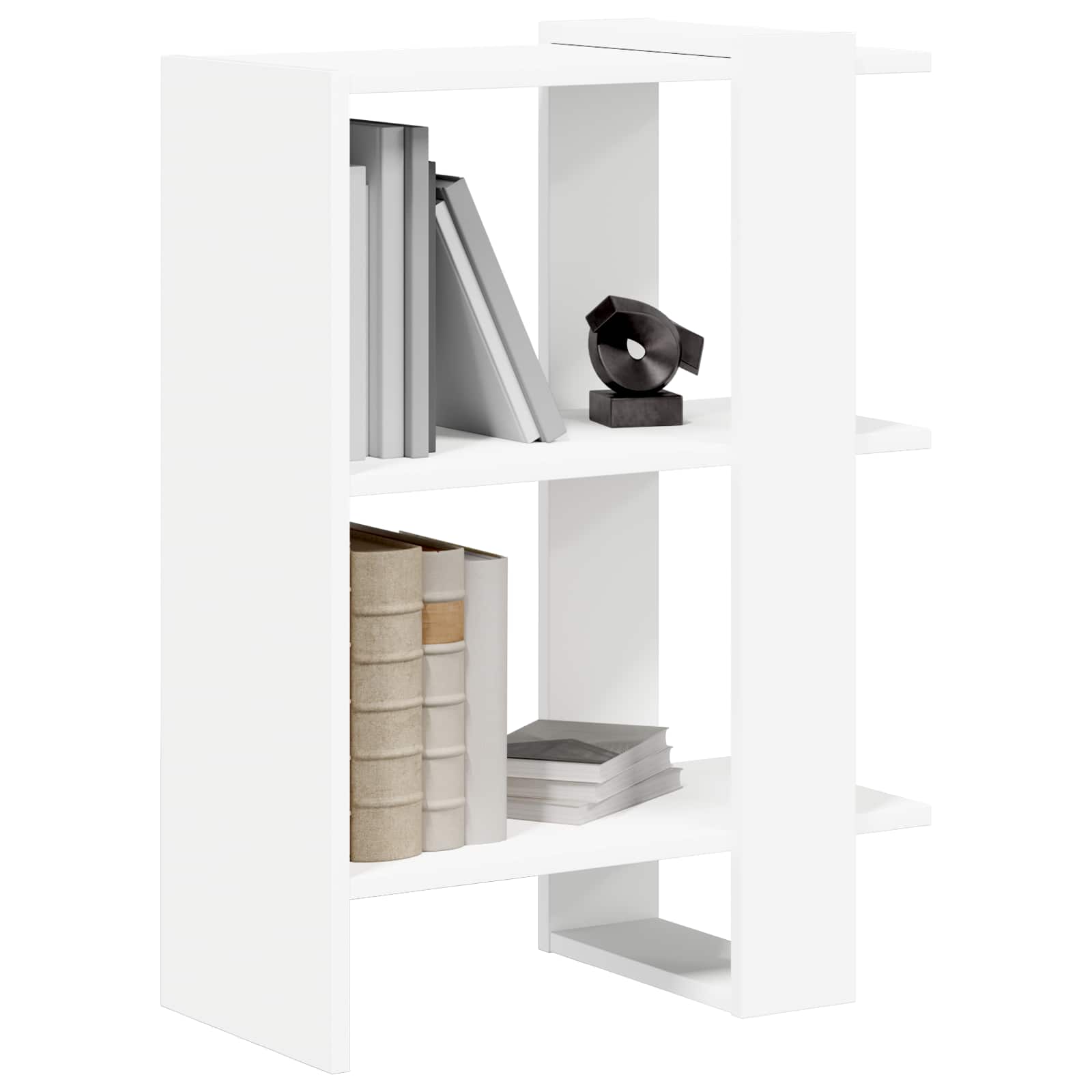 Bücherregal 2 Ebenen 52 x 25 x 71,5 cm Holzwerkstoff Weiß