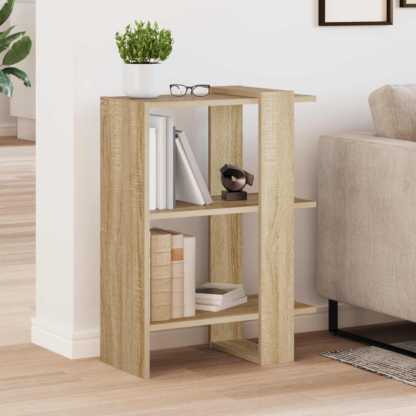 Bücherregal 2 Ebenen 52 x 25 x 71,5 cm Holzwerkstoff