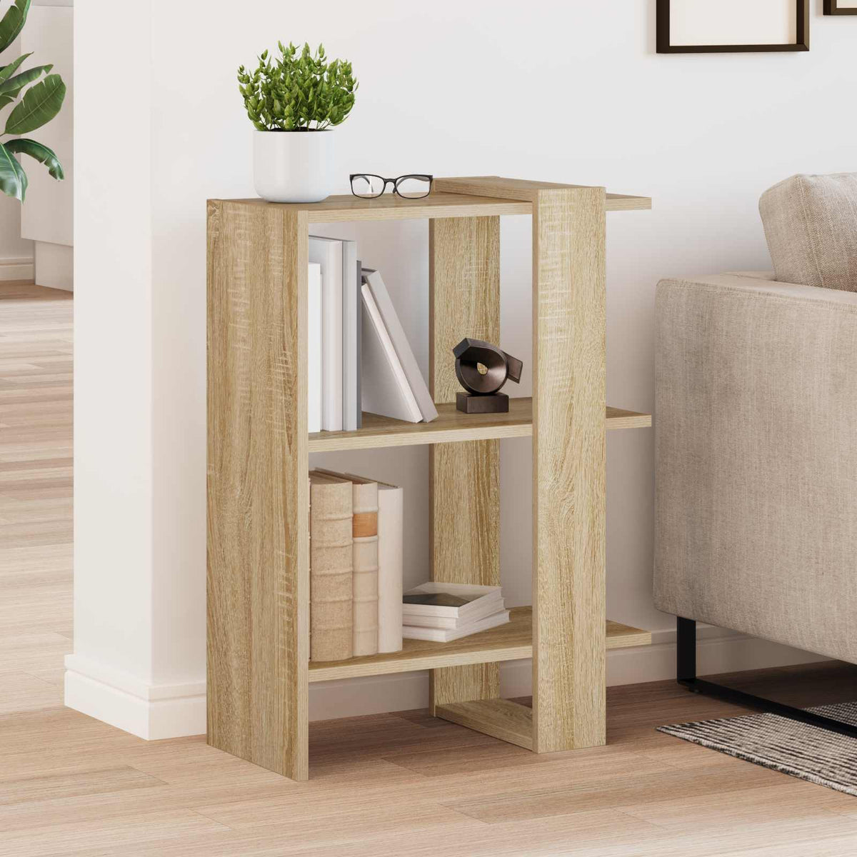 Bücherregal 2 Ebenen 52 x 25 x 71,5 cm Holzwerkstoff
