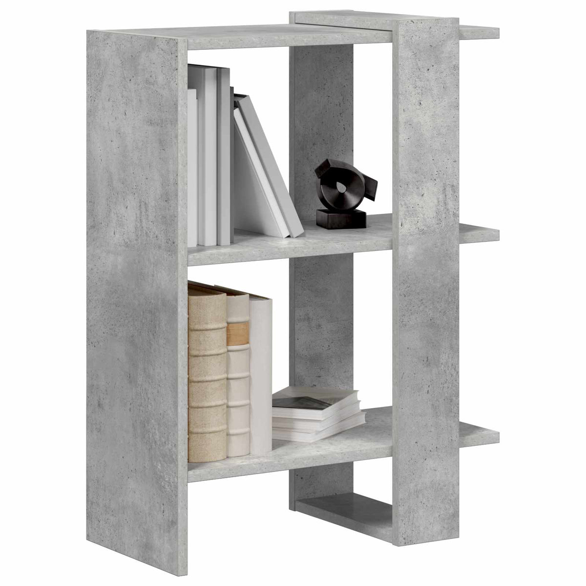 Bücherregal 2 Ebenen 52 x 25 x 71,5 cm Holzwerkstoff Betongrau