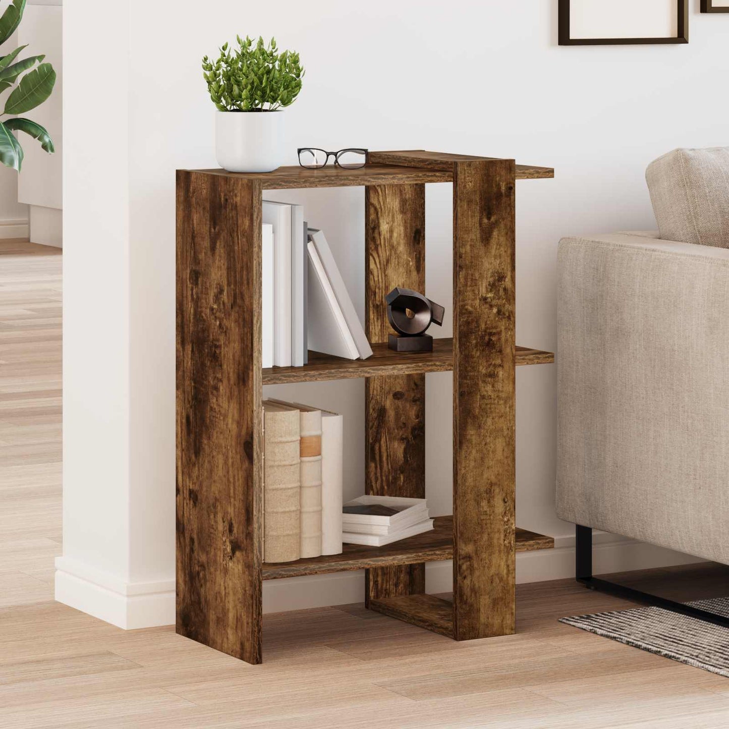 Bücherregal 2 Ebenen 52 x 25 x 71,5 cm Holzwerkstoff