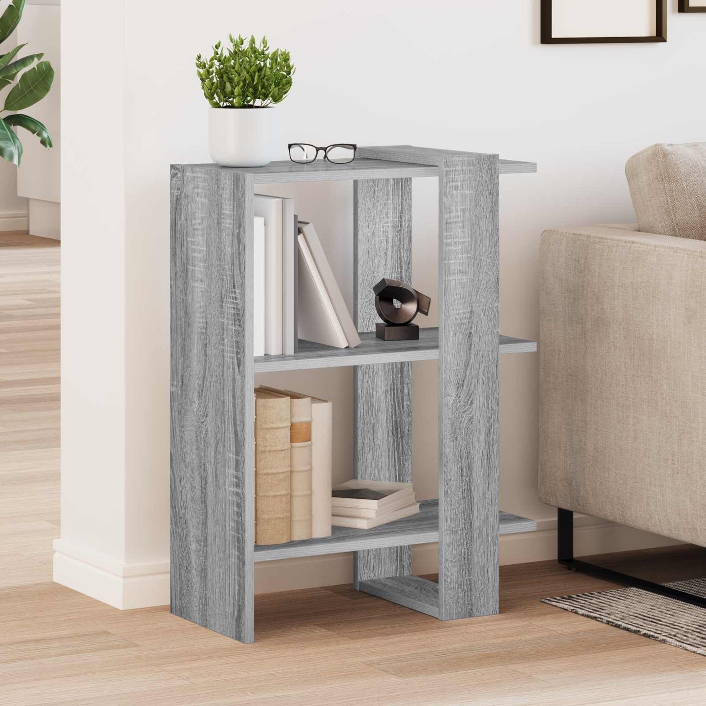 Bücherregal 2 Ebenen 52 x 25 x 71,5 cm Holzwerkstoff